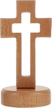 Veemoon Wood Standing Cross Wood Standing Cross Decor Wood Religious Table Alter Standing Table Cros