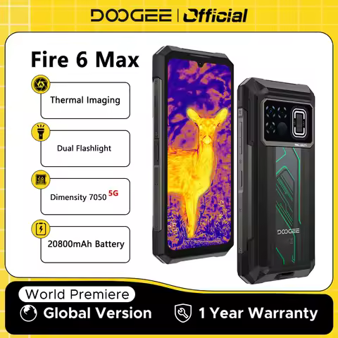 World Premiere DOOGEE Fire 6 Max 5G Rugged Phone Dimensity 7050 Thermal Imaging 6.72” Dual Flashligh