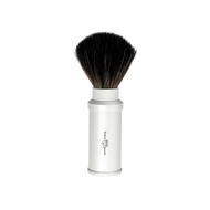 Edwin Jagger Silver Travel Shaving Brush (Black Synthetic)-SGPOMADES