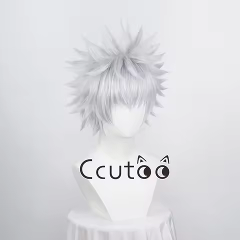 Killua Zoldyck Wig Short Silver Grey Synthetic Hair Halloween Party Costume Cosplay Wigs Heat Resist