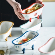 Ceramic Cute Bathtub Bowl Underglaze Tableware Dessert Bowl Snack Bowl Oatmeal Bowl Fruit Bowl/Batht