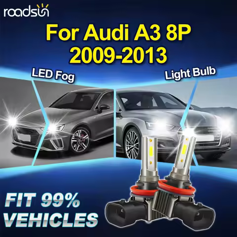 2Pcs 100W H11 H8 H9 LED Fog Lights 12000LM LED Fog Lamps 12V 6000K White Plug And Play For Audi A3 8
