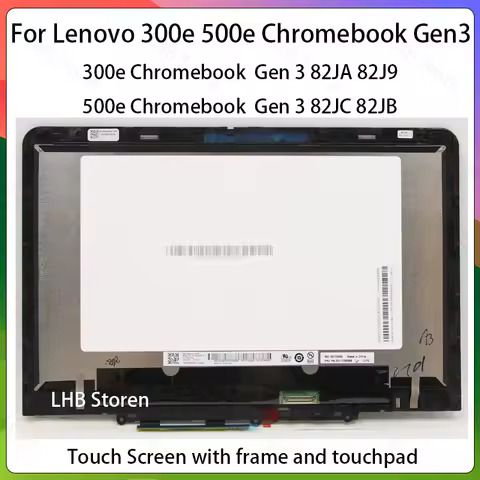 11.6" For Lenovo 300e Chromebook Gen 3 82JA 82J9 500e Gen 3 82JC 82JB Laptop LCD Touch Screen Assemb