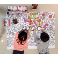 POSTER EDUKASI ANAK SKETSA MEWARNAI JUMBO GAMBAR TEMATIK BESAR LENGKAP