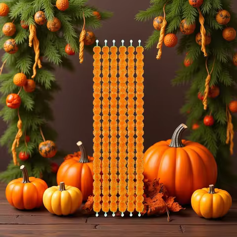 5-50Pcs Marigold Garland Flower Day of The Dead Diwali Decoration Wedding Faux Marigold Mexican Part