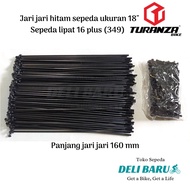 HITAM Turanza Spokes 18 Black spoke @36pcs Length 160mm Folding Children's Bike 16+ 349