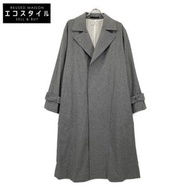 ATON 灰色羊毛棉襯裡臂帶雙排扣雙翼長版大衣 2