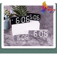 Sound Control Mirror LED Digital Clock Table Clock Alarm Clock LED Clock Digital Jam Digital Jam Mej