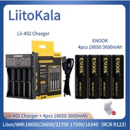 LiitoKala original USB 4-slot intelligent universal portable battery charger Lii-402+ENOOK 18650