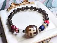 Tibetan Dzi Beads Million Words Dzi Beads 藏传老矿达洛万字天珠 19.6x17.6mm