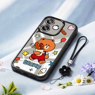 VRQR Cover for Oppo A5i A5 Pro 5G 4G A5X A5i A5 4G 5G Brown Bear Clear Shockproof Phone Case with Fl