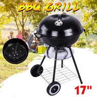 17Inches Trolley Metal Charcoal BBQ Grill Pit Outdoor Camping Cooker Garden Barbecue Tools BBQ Acces
