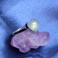 心形星光海藍寶水晶銀戒指 天然晶石 能量礦石 勇氣信心 活口戒指