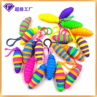 Small Caterpillar Decompression Toy Slug fidgetslug Slug Keychain Direct Sales Decompression