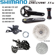 SHIMANO Deore M5100 Groupset 1x11S Speed Set MT500 Crankset Shifter Lever Crankset 42T 51T Cassette