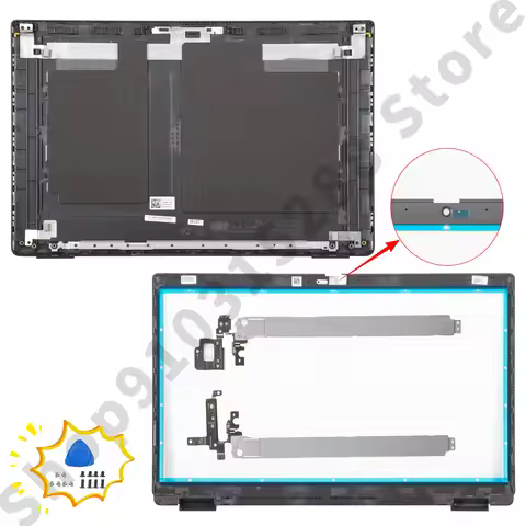 NEW Housing For Latitude E3520 3520 LCD Back Cover Screen Cover Top Case Front Bezel hinges 15.6inch