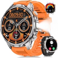 Smart Watches for Men, Military Smart Watch with 100 Days /Flashlight/Heart Rate/Sleep/SpO2 Monitor/