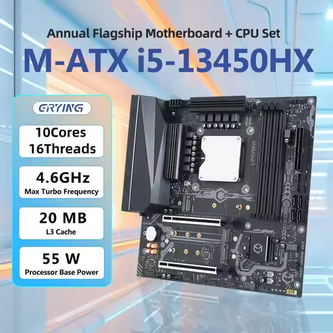 forERYING DIY LGA 1151 Motherboard CPU Combo Interposer Kit i5 13450HX 10C16T DDR5 RAM SATA/NVME Des
