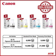 Canon GI-76 INK (Pigment Black/Cyan/Magenta/Yellow) GI76 Toner Ink Bottles for Canon PIXMA GX6070 GX