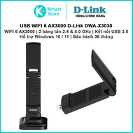 USB WIFI D-Link DWA-X3030 | WIFI 6 AX3000 | 2 bands 2.4 & 5.0 GHz | Support Win 10/11 | USB 3.0 |