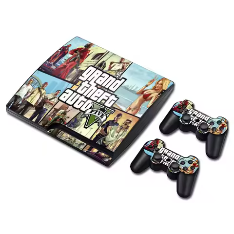 New Game Skin Sticker Decal Cover for PS3 Slim Console and Controllers For PS3 Slim Skins Sticker Vi
