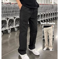 Men's 2025 Basic Tapered Casual Pants - All-match Thin Workwear Straight Leg Loose Black/Beige Trous