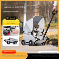 Small Dog Dog Pet Cart Outing Trolley Cart Foldable Dog Walking Teddy French Fighting Light Travel C