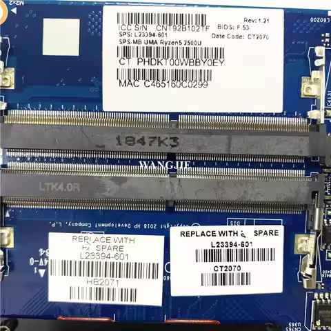 For HP 14-CM 14T-CM 245 G7 Laptop Motherboard TPN-I132 6050A2983601 L23394-601 Ryzen5 2500U 100% Wor
