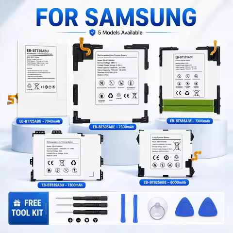 New EB-BT725ABU Battery for Samsung Galaxy Tab S5e SM-T720 T725, Tab S3 T825, Tab S4 T835, A T580 T5