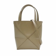 Loewe Mini Puzzle Fold 小牛皮迷你兩用包(灰沙色)