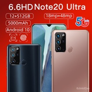 RECCI Note 20 Ultra Gaming phone 12+512 GB Memory 6.6 Inch HD Screen 18MP+48MP Camera Fingerprint Unlock Face Unlock 501