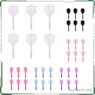 [Fenteer1efMY] 6 Pieces Durable ABS Plastic Dart Shafts and Dart Flights for 2BA Thread Dart Barrels