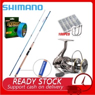 SHIMANO Reel Rod Joran Pancing 1 Set Fishing Rod Spinning Reel Fishing Reel Joran Udang Full Set 1.8-2.7M pancing set