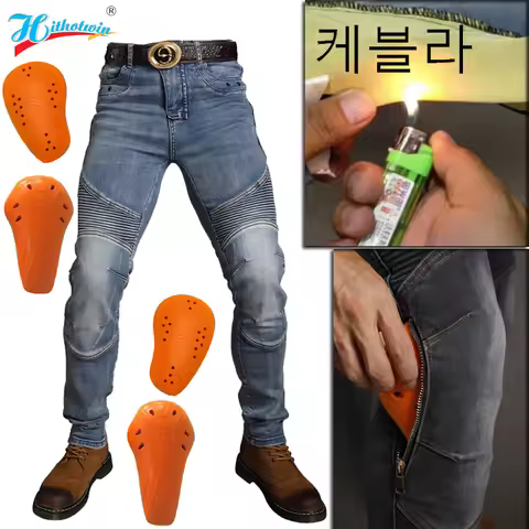 New Aramid Motorcycle Pants Men Protective Gear Riding Touring Motorbike Motocross Pants Moto Pants 