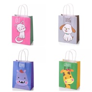Goodie Bag Cat Dog Hippo Giraffe Paper Bags 15x8x21cm