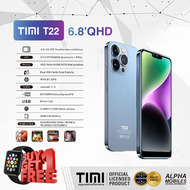 TIMI T22 (6+128GB) โทรศัพท์มือถือ Android 13จอใหญ 6.8 นิ้ว(เล่นได้2หน้าจอ) แบตเตอรี่ 5500mAh กล้อง 1