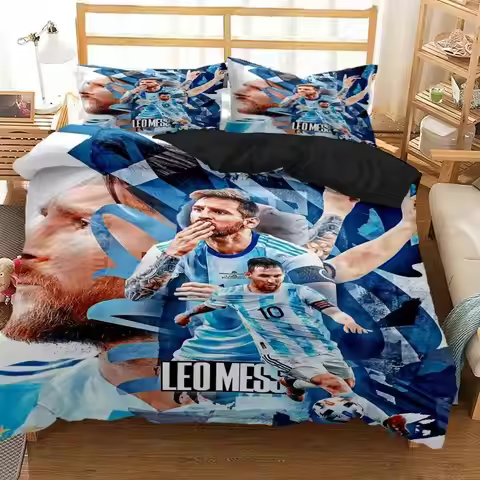 Messi Football Superstar Bedding set 3D Printed fc barcelona duvet cover Bedding Set Soft King Full 