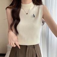 LNR Shop Atasan Rajut Wanita T-Shirt Tanpa Lengan Tanktop Manset Lengan Buntung Dalaman Luaran Jaket