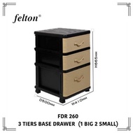 Felton FDR 260 (1B2S) 3 Tiers Base Drawer Wheels / Clothes Storage / Clothes Cabinet / Multipurpose Drawer