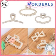 SK SK Elegant Barrettes Jewelry Hair Claws Pearl Hairgrip Girls Woman Pearl White Color Party Access