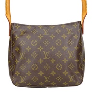 二手路易威登 Looping MM 單肩包，Monogram 棕褐色皮革