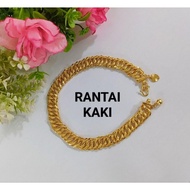 Jg GOLD KOREA/BANGKOK ANKLETS FOOT CHAIN 2 HOOKS LENGTH 28CM WIDTH 1.2CM