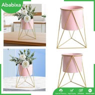 [Ababixa] Plant Holder Stand Flower Pot Round Flower Stand Flower Basket Plant Bucket with Stand for Multiple Plants Home Patio
