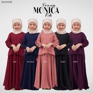 BLAUSE & SKIRT PRINCESS MONICA KIDS BY HASNURI🌺 SKIRT ANAK🌺 BAJU KURUNG BUDAK🌺 SEDONDON MOM KIDS  IR