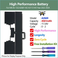 High Performance Battery A2669 4561mAh Zero Cycle Laptop MB Air 13.6 inch A2681 M2 Year 2022 A3113 M