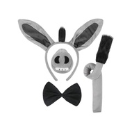 halloween mask halloween Donkey Costume Set, Donkey Ear Headband Donkey Nose Tail and Bow Tie, Anima