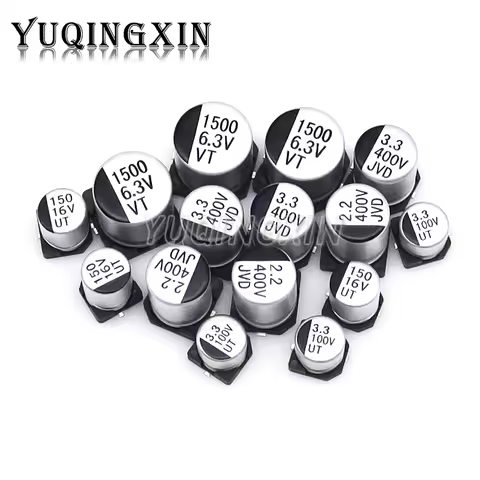 10PCS SMD Aluminum Electrolytic Capacitor 10V 16V 25V 35V 50V 1UF 2.2UF 4.7UF 10UF 22UF 47UF 100UF 2