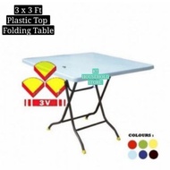 1.KT WARE 3x3 3V Folding table meja lipat plastic table study table square table outdoor table MEJA 