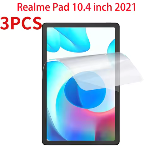 3PCS PET Soft Film For Realme Pad RealmePad 10.4" Clear Anti Fingerprints Hydrogel Full Cover Soft S