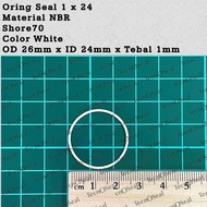Oring seal sil metric size 1x24 NBR70 OD 26.00mm x ID 24.00mm x CS 1.00mm